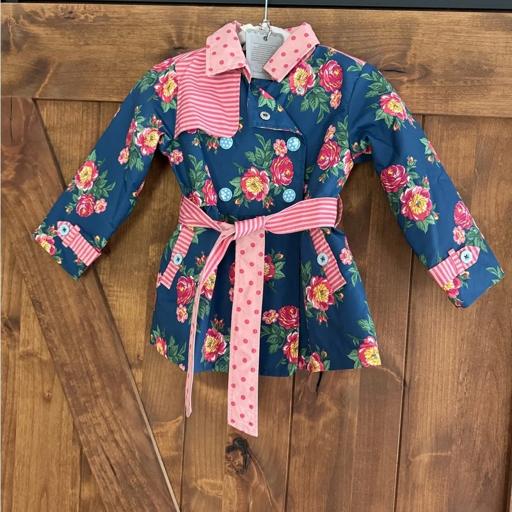 Matilda Jane Girls Raincoat 2 Floral Hooded Jacket‎ NWT Spring Easter Boutique